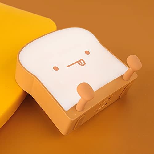 ipalmay Luces nocturnas de tostadas, lámpara de noche de pan regulable recargable por USB, lámpara de dormir de noche de apagado automático con