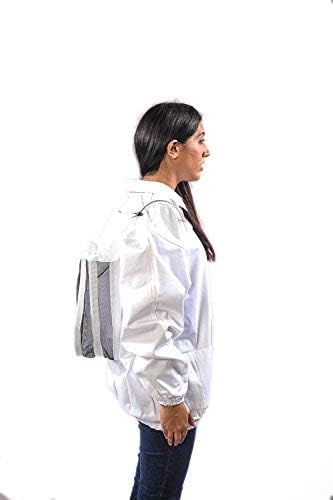 FOREST BEEKEEPING SUPPLY Chaqueta de algodón de alta calidad con capucha de velo de esgrima, chaquetas profesionales de apicultor prémium (mediano)