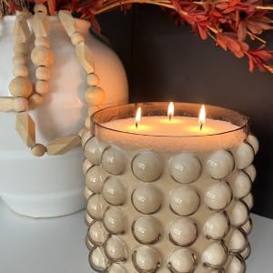Foton Pearled Candle – Vela en polvo de 18 onzas  Sidra nevada no tóxica de lujo de larga duración hasta 120 horas  Vela de arena recargable con 30
