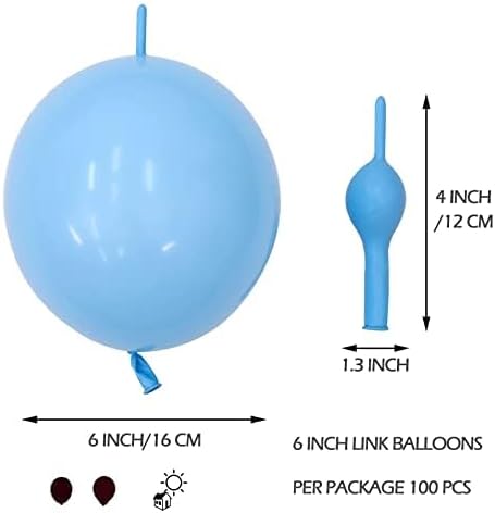 Globos de látex de 6 pulgadas, 100 globos de enlace rápido para decoración de fiestas (negro y naranja)