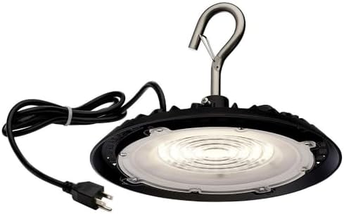 Satco 65960 Hi-Pro – Luz LED redonda de 8 pulgadas, luz utilitaria UFO, 60 vatios, color negro