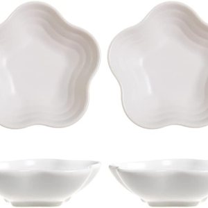 Plato de cerámica con forma de flor de 3.5 pulgadas, mini condimento lateral, platos de condimentoscuenco de salsa de soja para sushi, platos para Plato de cerámica con forma de flor de 3.5 pulgadas, mini condimento lateral, platos de condimentoscuenco de salsa de soja para sushi, platos para
