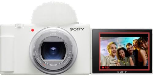 Sony ZV-1 II Cámara digital (blanco) con kit de accesorios ACCVC1 Vlogger con mochila, Gorillapod y más, ZV1M2W