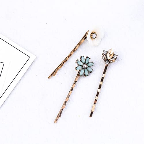 YADIRF Paquete de 6 pines vintage Bobby Horquilla Rhinestone Jeweled Elegant Unique para el cabello DIY Accesorio