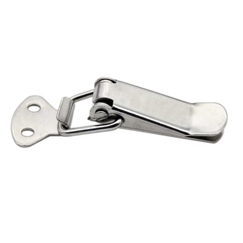 (10 PCS) (S) Pequeño acero inoxidable Spring Toggle Latch Caja de madera Draw Pestillo Gabinete