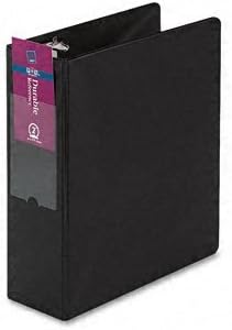 Avery  Carpeta de referencia duradera con anillos EZ-Turn, 8-12 x 5-12, tapa de 2 pulgadas, color negro. Se vende como 2 paquetes de 1 –  – Total de