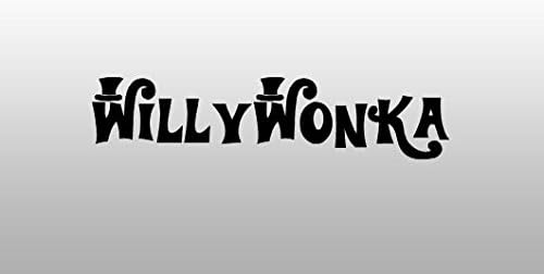 Creative Concept Ideas Willy Wonka – Calcomanía de vinilo con logotipo  Carros, camiones, camionetas, paredes, laptop, negro, 5.5 x 1.75 pulgadas