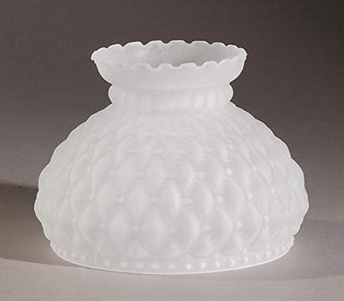 B&P Lamp 7 pulgadas Fitter – Sombra de estudiantes con patrón acolchado de diamante satinado (esmerilado) con parte superior prensada para lámparas