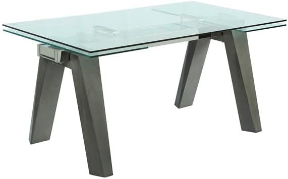 MILAN Esmeralda – Juego de comedor de chapa de nogal de 5 piezas con sillas de 2 tonos grismadera