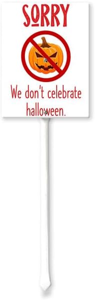 Letreros de Halloween de 7 x 8.8 pulgadas para decoración al aire libre, letrero con estaca para patio con estaca exterior, impermeable, para fiesta
