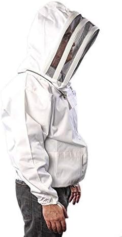 FOREST BEEKEEPING SUPPLY Chaqueta de algodón de alta calidad con capucha de velo de esgrima, chaquetas profesionales de apicultor prémium (mediano)