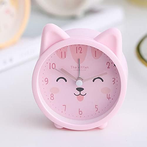 Niños Lindo Animal PerroGato Despertador Silencioso No Ticking Silicona Reloj Noche Luz Reloj De Viaje