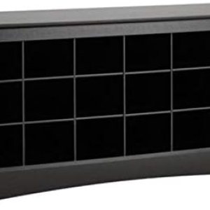 Bowery Hill Banco de almacenamiento de zapatos de 18 cubos en negro Bowery Hill Banco de almacenamiento de zapatos de 18 cubos en negro