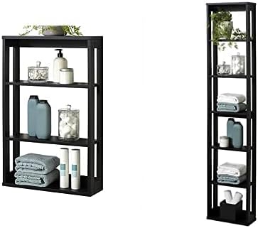 Zenna Home Juego de almacenamiento montado en la pared incluye estante de pared de 4 niveles para espacios pequeños y torre de pared de 7 niveles,