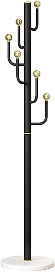 Coat Rack Single Pole Coat Stand Sturdy Stainless Steel Metal Coat Shelf Marble Base Bedroom Living Room Hanger