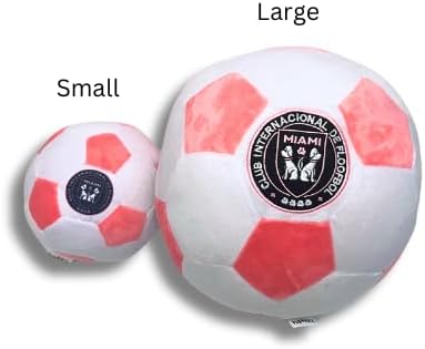 Floofbol Miami – Pelota de fútbol de felpa para perros, juguete de felpa para razas pequeñas, medianas y grandes, juguete de felpa chirriante para