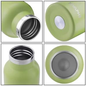 Botella de agua para niños de 12 onzas con tapas de pajilla, botella de metal de acero inoxidable para niñas y niños