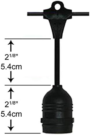 (Sólo cable, 10 enchufes suspendidos, SJTW, cadena de luz comercial para exteriores, 21 pies, cable negro con base mediana E26, resistente a la