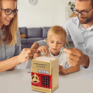 Hucha Boalord para adultos y niños, caja de dinero segura para cajeros automáticos para niños y niñas, moneda grande para dinero en efectivo, cajero
