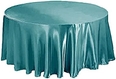 BalsaCircle Mantel redondo de satén turquesa de 120 pulgadas para bodas, fiestas, recepciones, eventos, cocina, comedor