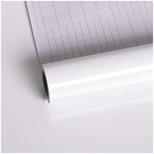 VEELIKE Papel adhesivo blanco brillante de 15.7 x 236 pulgadas para armarios, encimeras, película autoadhesiva, papel tapiz decorativo con purpurina
