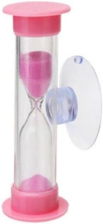 Reloj de arena de cristal de plástico para escritorio, temporizador de ducha para niños, giratorio con ventosa, mini embudo de tiempo (2 minutos,