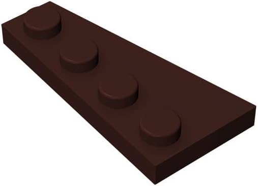 Classic Building – Placa de cuña de 4 x 2 derecha, 300 piezas de azufaifo marrón a granel 4×2, compatible con piezas y piezas Lego 41769 (color