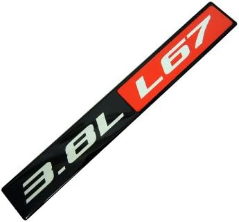 Emblema de aluminio real L67 L67 de 3.8 litros, compatible con Pontiac Buick Holden Chevrolet Chevy Oldsmobile