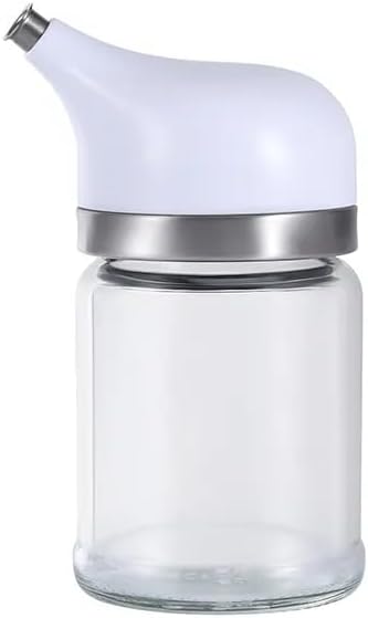 Botella dispensadora de aceite, dispensador de aceite de vidrio de 3.4 fl oz industrial con infusor para cocina (BLANCO)