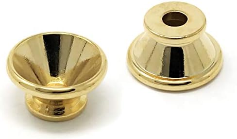 Vintage Forge Guitar Strap Buttons Gold Oversized Large 17mm Universal Fit for Acoustic and Electric Guitar and Bass (2) with Screws and Felt