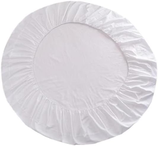 Lujoso y único juego de cama redondo de 3 piezas de algodón 100% natural de 800 hilos (92 pulgadas de diámetro, tamaño King) de 15 pulgadas de