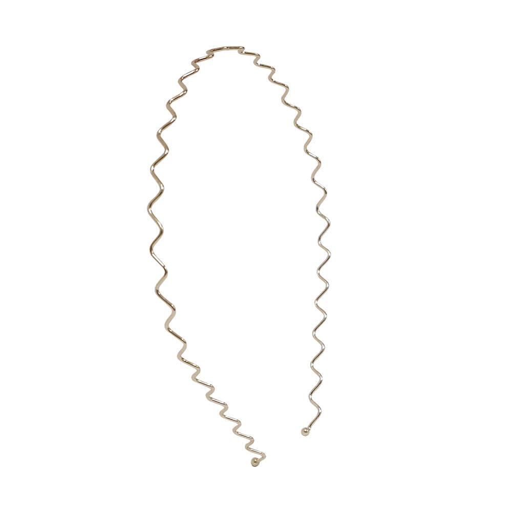 5 diademas de metal dorado para mujer, aro fino para el cabello, simple, ondulado, brillante, brillante, accesorios para el cabello antideslizantes