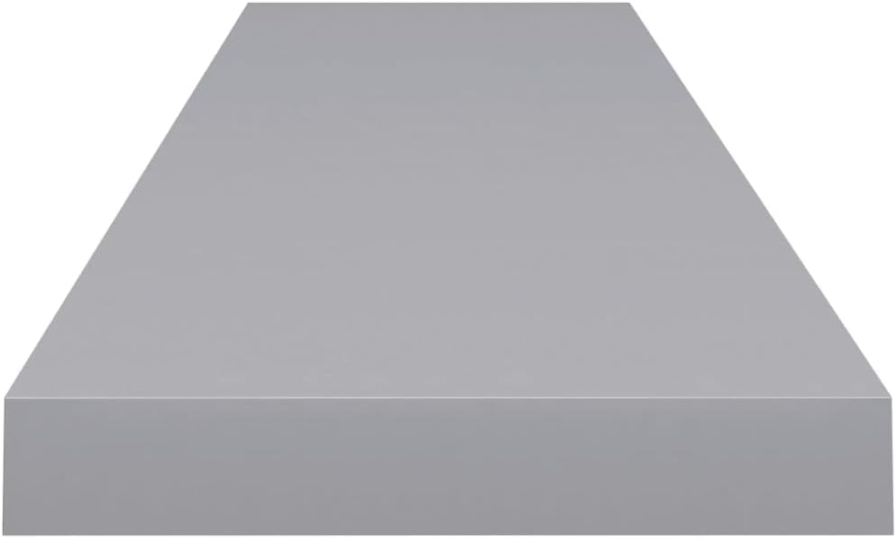 4 estantes flotantes montados en la pared, estantes de pared de MDF grises para dormitorio con soportes invisibles, estantes grises para decoración