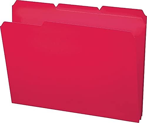 Smead 10501 Carpetas de archivo de polietileno impermeables 13 corte superior con pestaña carta roja 24caja