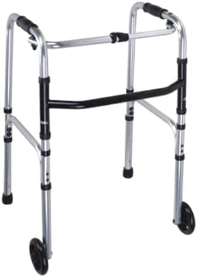 Andador ajustable plegable fácil con dos ruedas delanteras de 5 pulgadas