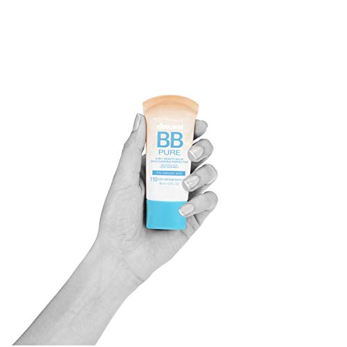 MAYBELLINE New York Dream Pure Skin Clearing BB Cream, bálsamo de belleza 8 en 1 perfeccionador de la piel con 2% de ácido salicílico, cobertura de