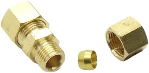 CDQBWKJGFJ 3 piezas de latón de compresión de tubo de 14″ OD x 14″ OD Unión Conector