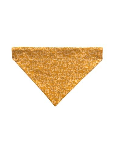 Halloween Dog Bandana  Reversible Slip On Dog Bandana  Orange Bandana  Slip Over The Collar Bandana  For Small Medium Or Large Dogs (Pumpkins, XS)