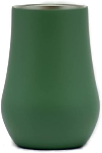 Snute Vasos de whisky de acero inoxidable de doble pared, vidrio de nariz sin tallo, regalo para los amantes del whisky (oliva)