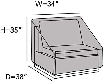 Covermates Funda para silla modular sin brazos para exteriores, poliéster resistente al agua, dobladillo con cordón, rejillas de ventilación, fundas