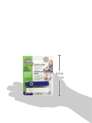 Baby Buddy Secure-A-Toy, la correa de seguridad asegura juguetes, mordedores o chupetes a cochecitos, sillas altas, asientos de automóvil, longitud