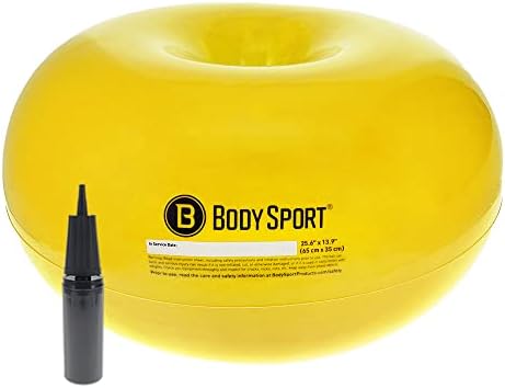 Body Sport Bola de dona  Pelota de ejercicio duradera e inflable para entrenamiento de equilibrio y estabilidad, yoga y pilates, uso en el hogar,