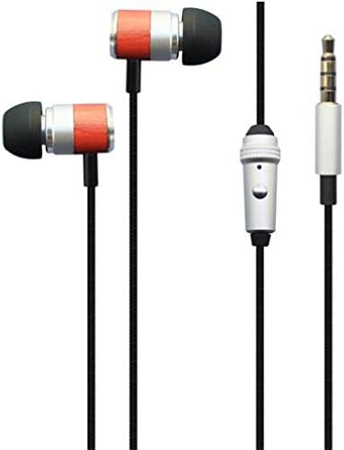 Auriculares con cable, auriculares de sonido de alta fidelidad, micrófono manos libres para Moto G7 Power, auriculares de madera, auriculares