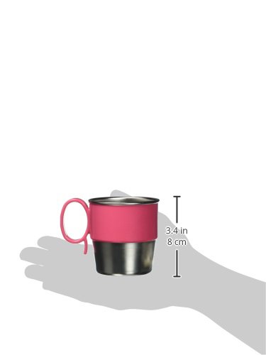 Innobaby Din Din Smart – Vaso de acero inoxidable (9 onzas) con asa para bebés, niños pequeños y niños. Sin BPA, rosa, 9.5 onzas