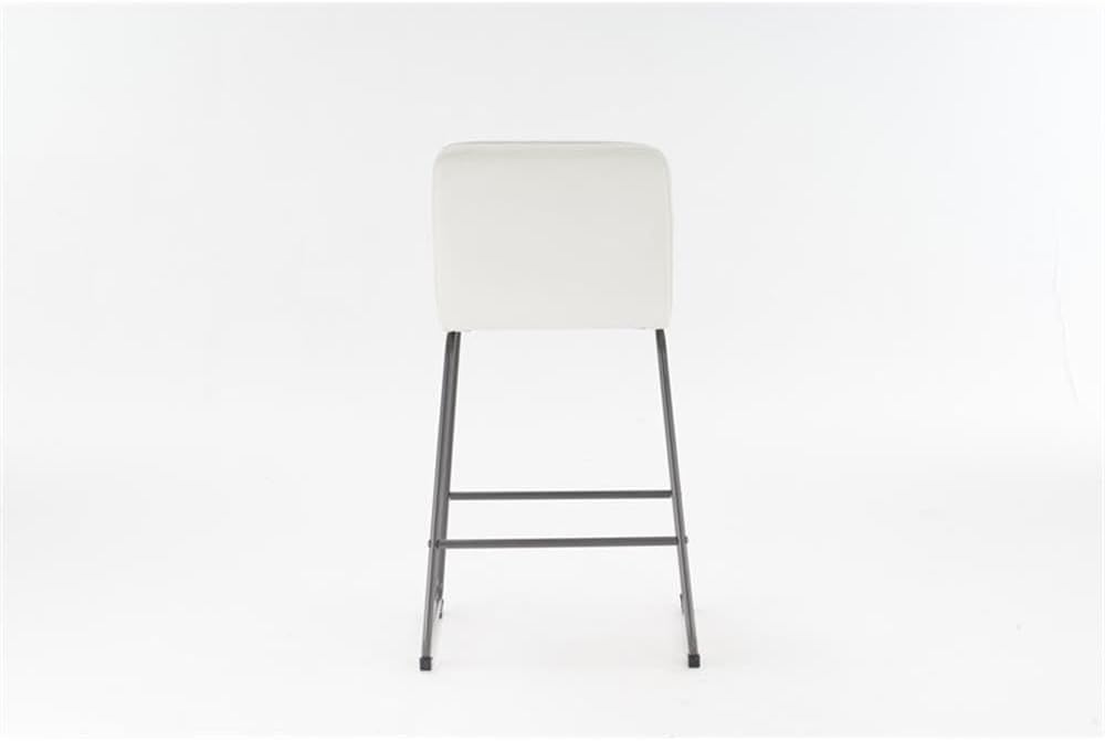 Home Lakeview – Juego de 3 taburetes de bar de piel sintética, modernos taburetes de bar de altura de mostrador con cojín de asiento grueso y