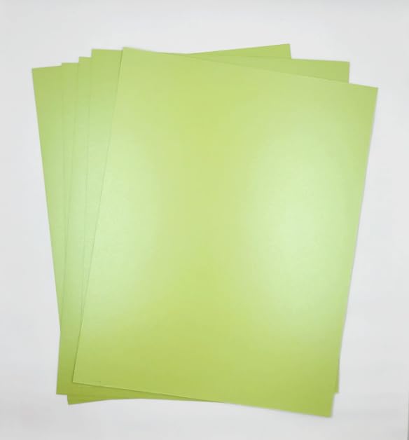Green paper cardstock paper card stock paper metallic cardstock 8.5 x 11 in Set of 5 Sheets