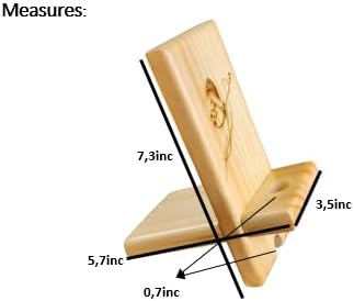 Soporte portátil de madera para teléfono celular, extraíble (madera natural)