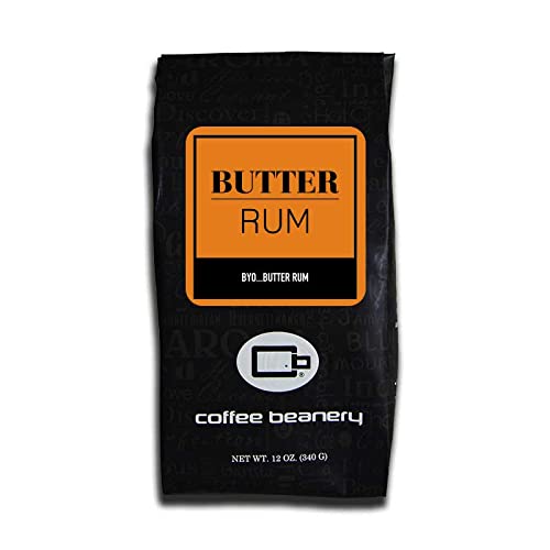 Café con sabor a ron mantequilla, café arábica especial, tostado medio, 12 onzas, grueso