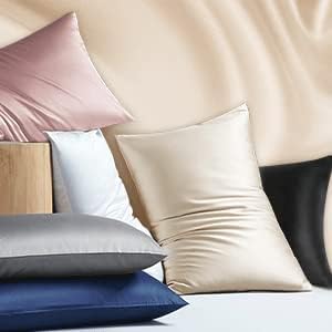 Juego de 2 fundas de almohada de seda para cabello y piel, 22 Momme, 100% seda de morera y pulpa de madera natural, fibra de fibra de grado 6A, de