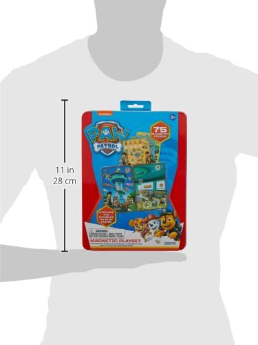 Juego magnético de Paw Patrol, 75 imanes de vestir para mezclar y combinar, 2 en 1 de almacenamiento y espacio de juego, divertido juguete de Paw